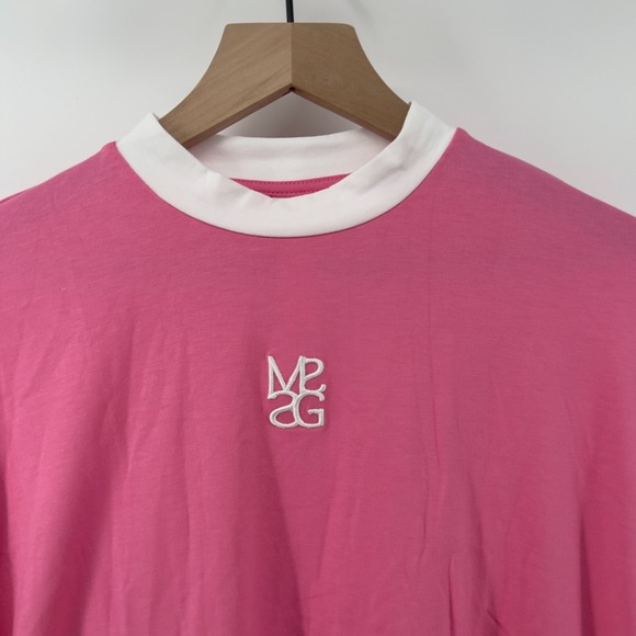 Missguided Women XS Embroidered Logo Oversize Short Sleeve T-Shirt‎ Pink NWT - Picture 3 of 7